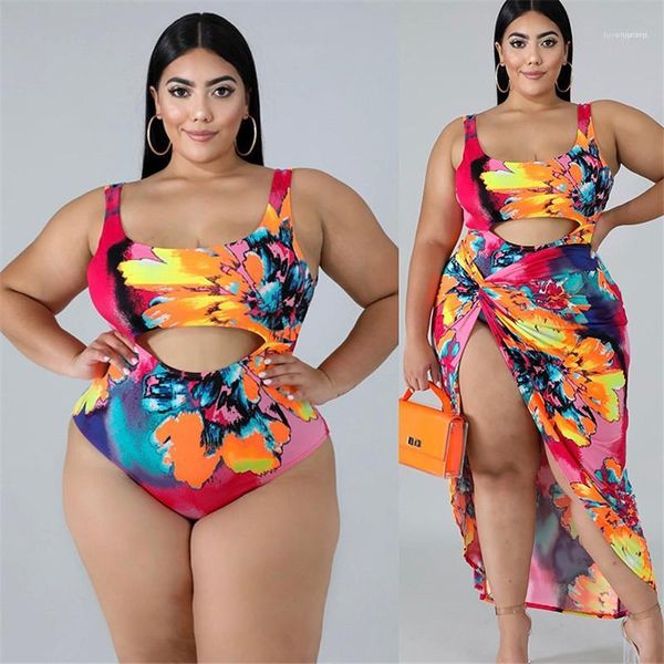 

women swimsuits fashion colorlful floral hollow out one piece swimsuits womens summer swimwear plus size, White;black