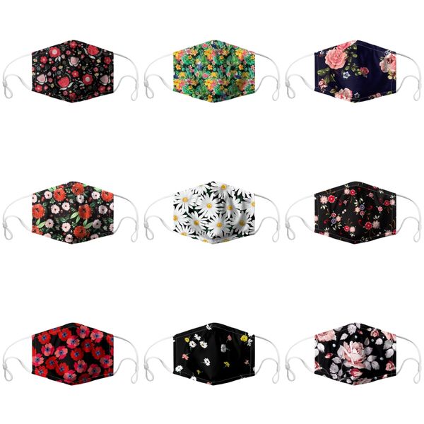 

reusableface mask dust mask travel windproof riding mask breathable designer printed masks#522, Black