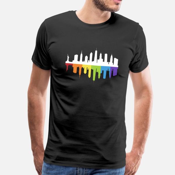 

lgbt nyc world pride 2019 rainbow new york t shirt men customize short sleeve round neck trend famous funny summer vintage shirt