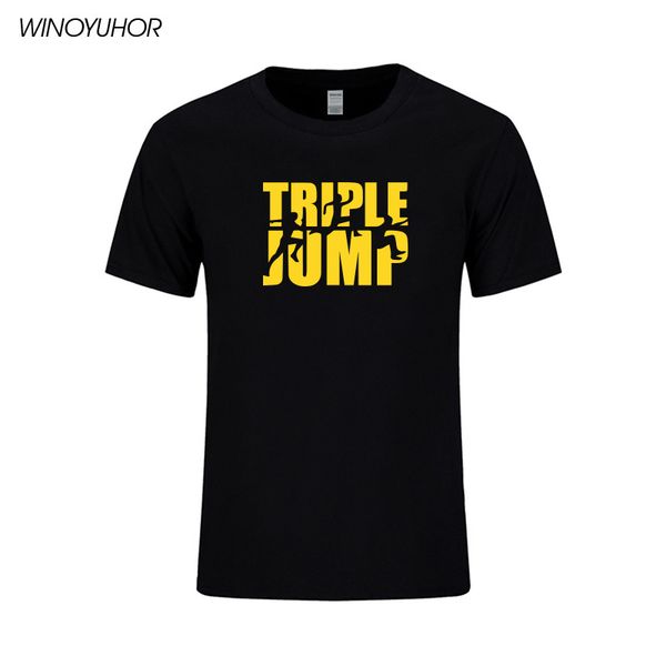 

тройной прыжок письмо печати футболки для мужчин 2020 летом прохладно с коротким рукавом хлопок t shirt mens смешной подарков tops sportwear