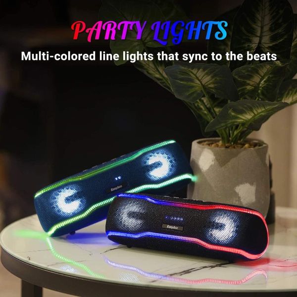 

easyacc переносной wireless bluetooth speaker ipx7 водонепроницаемый встроенный микрофон led dual 10вт спикер каха саундбар сабвуфера