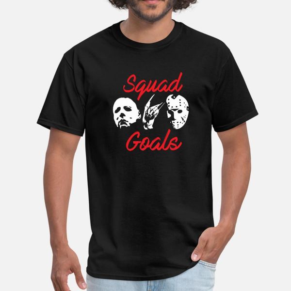 

friday the 13th horror icons squad goals t shirt men customize 100% cotton s-3xl unique fit comfortable spring slim shirt
