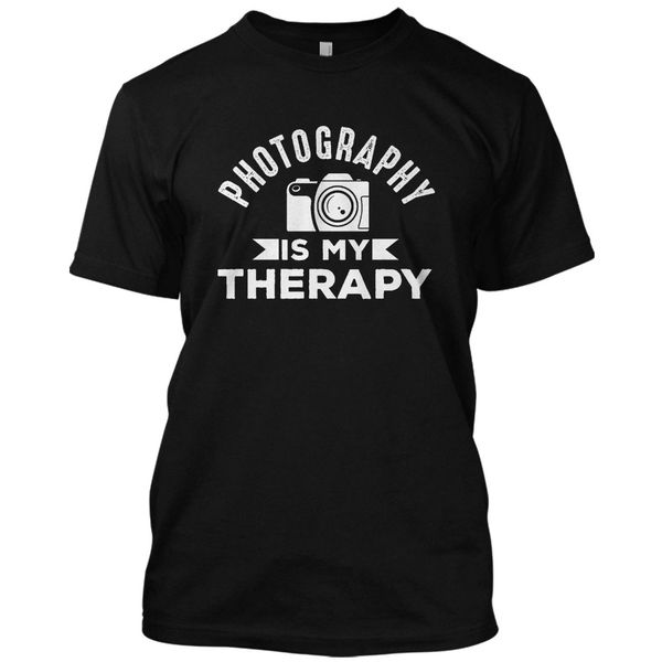 

new 2019 spring summer autumn men o neck short sleeves pgraphy is my therapy funny t shirt graphic camera teemovie t-shirt