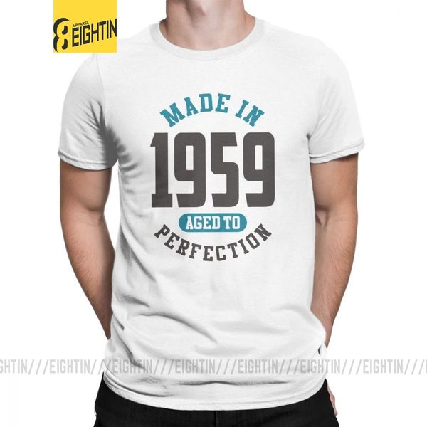 

made in 1959 vintage retro birthday t shirts anniversary t-shirts man short sleeve casual tee shirt pure cotton graphic