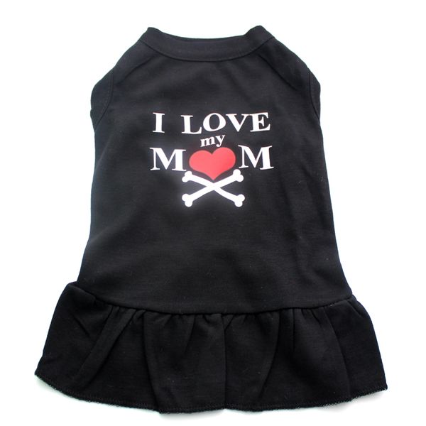 

dog apparel pet dress shirt cat puppy vest 100% cotton summer clothes"i love my mom" design 5 sizes 4 colours