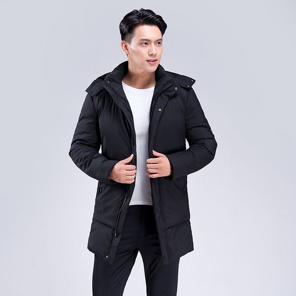 

yushu 2020 new winter cotton jacket men's hooded padded warm parka -20 degree thicken outwear jaqueta masculin, Black