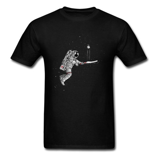 

2018 space cricket astronaut spaceman cartoon t-shirt men's black short sleeve tees novelty geek creative design