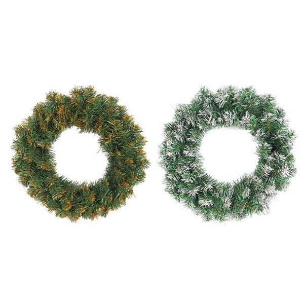 

30/40cm pvc christmas wreath gold silver garland for door hanging window shop mall ornament home decor