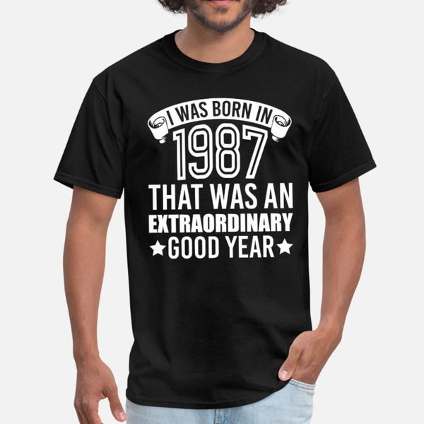 

born in 1987 t shirt men designer cotton crew neck original cute funny summer pattern shirt