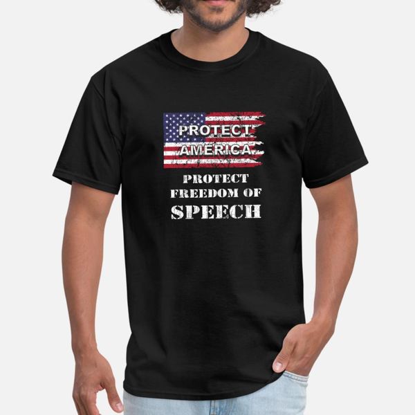 

om of speech and a press u s flag wh t shirt men crazy 100% cotton round neck normal crazy comical summer style trend
