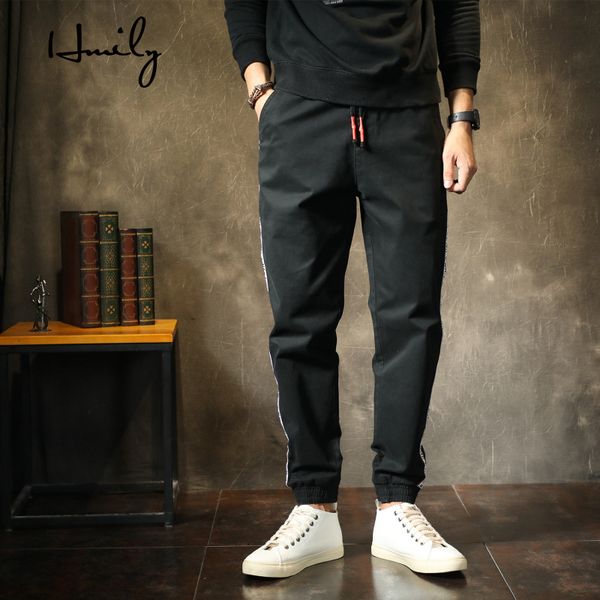 

hmily mens haren pants for male casual sweatpants hip hop pants streetwear trousers men clothes track joggers man trouser, Black