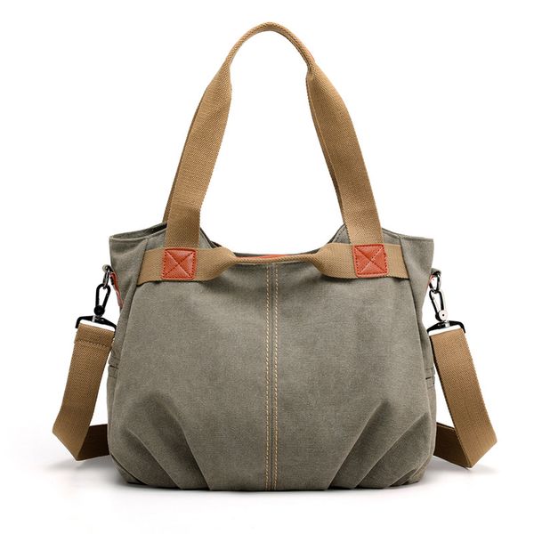 

2020 new tide ladies canvas bag shoulder bag messenger student large capacity handbag simple casual women