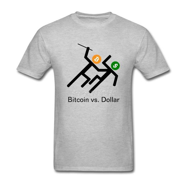 

bitcoin vs dollar t shirt custom short sleeve t-shirts summer crazy plus size cotton crewneck tee shirts homme