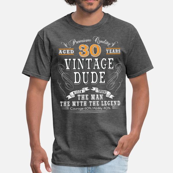 

vintage dude aged 30 years t shirt men custom cotton crew neck novelty graphic funny summer style leisure shirt