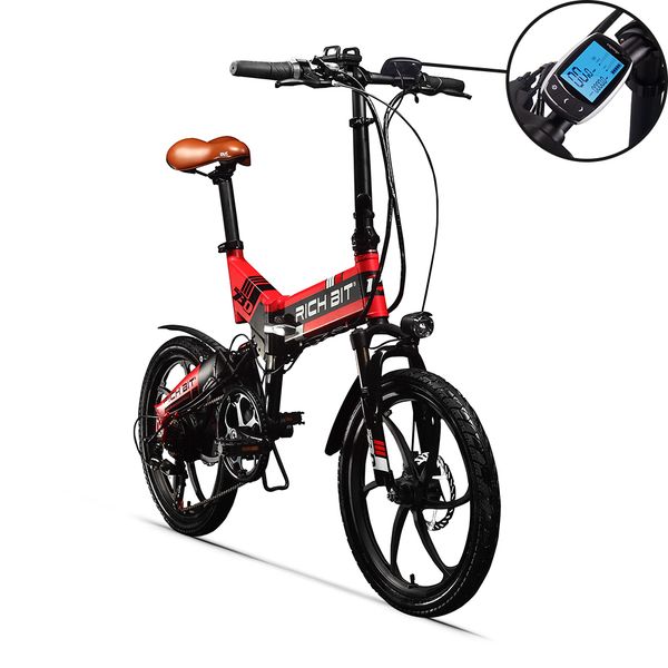 

richbit 730 48v 250w 8ah 20 inch folding bromfiets electric bicycle 32 km/h speed 45-50km distance electric bicycle red, Silver;blue