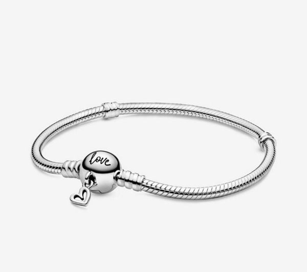 

2020 new arrival base bracelet for moments hand painted love heart clasp snake chain bracelet, Black