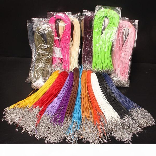 

wax leather snake necklace beading cord string rope wire extender chains with lobster clasp diameter 1.5 mm diy jewelry accessories, Silver