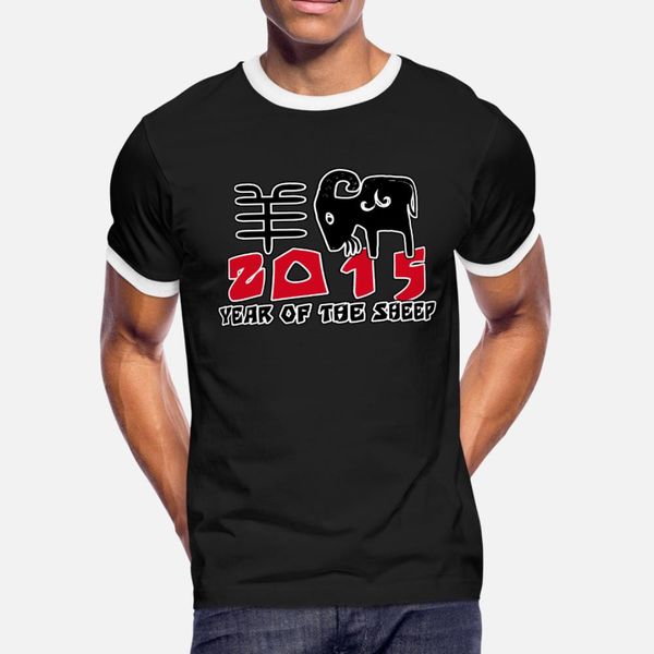 

chinese new year of the sheep ram goat 2015 t shirt men customized tee shirt s-xxxl pictures sunlight new fashion summer style shirt