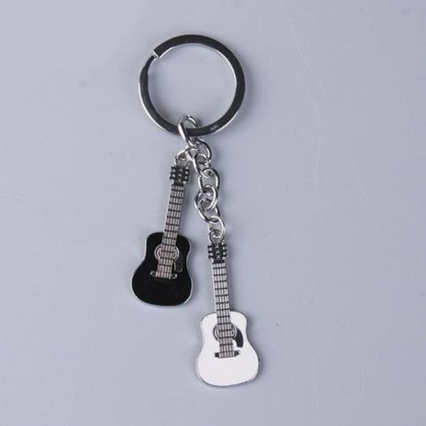 

classic metal guitar key ring alloy key chain novelty keyring, Silver