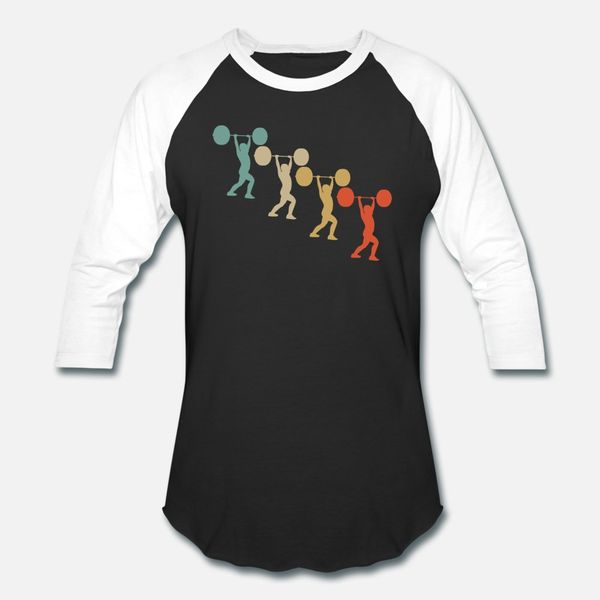 

retro vintage style weightlifting fitness gym t shirt men knitted tee shirt o neck family loose funny summer family shirt, White;black