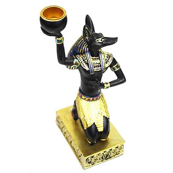 

resin figurine gift candle holder sculpture egyptian sphinx anubis exquisite