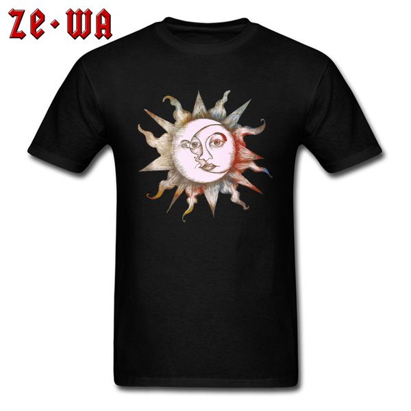 

black & tees beautiful bohemian sun image tshirts summer/autumn tees women men novelty loose t shirt print t-shirts man
