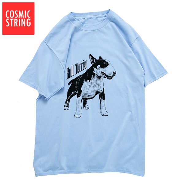 

cosmic string 100% cotton short sleeve bull terrier print men t shirt casual summer loose men tshirt o-neck t-shirt tee shirts