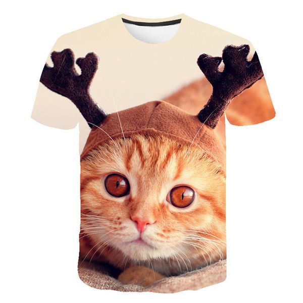 

summer 3d print animal newst kitten print cat plain 3d design male 3d print shirts comics anime hippie men clothing