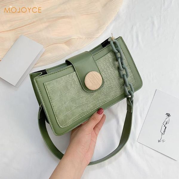 

women casual pu leather handbags purse ladies solid chain totes shoulder bags youth ladies simple versatile bag