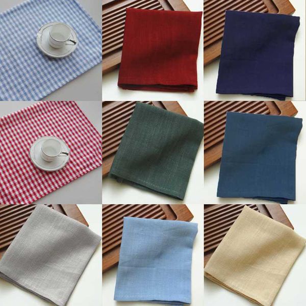 

table napkin cotton linen cloth lattice wedding kitchen restaurant soft wear-resistant cup dishes napkins decorative towel