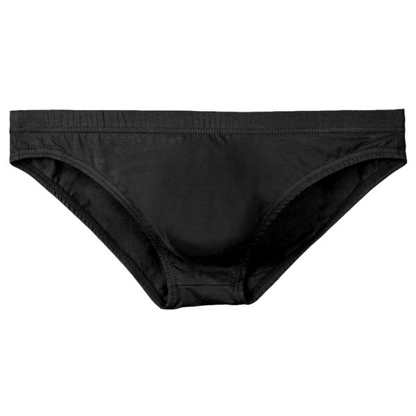

men's briefs basic fashion mid-waist briefs solid color panties seamless breathable male underwear, Black;white