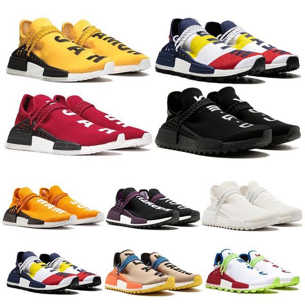 

2020 новый pw human race hu след кроссовки pharrell williams тройной белый nerd black solar пакетов канье mens тренеров спортивные кроссовки