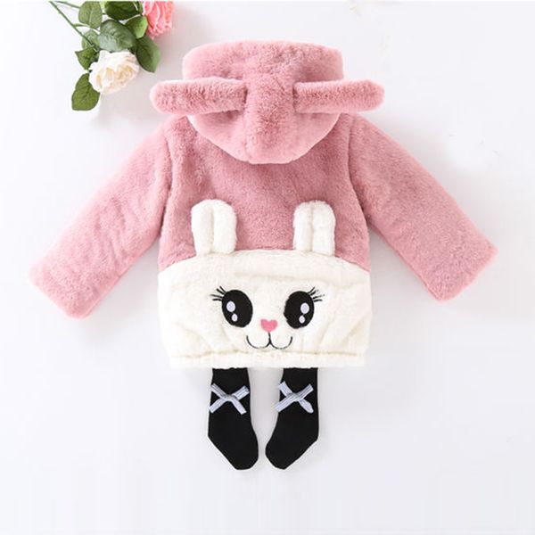 

girl's winter imitation fur girls fluff warm children baby clothes kid thick plus velvet coat wholesale c1012, Blue;gray