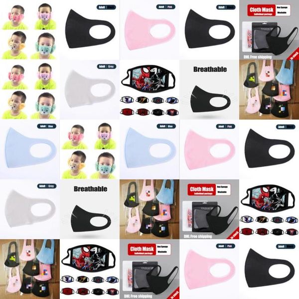 

kids reusable packaging high end 05usd designer day ice masks face lady silk mask delivery dhl masks washable same wztwa, Black