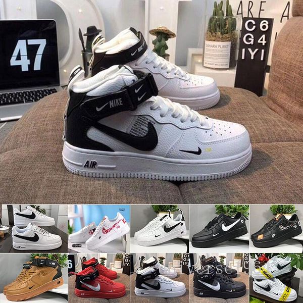 

new white x 1 low forces mca university blue mens running shoes sports fashion designer sneakers air one des chaussures shoes lip7