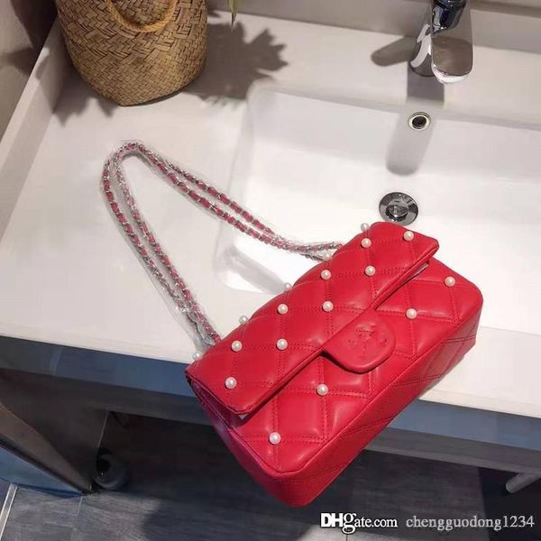 

2019 small bag female new perfume pearl baoling joker single genuine leather handbag bags chain inclined shoulder luxury handbag