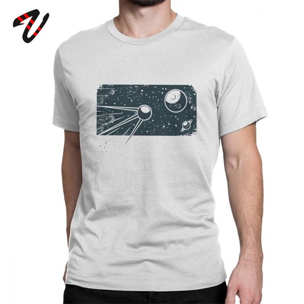 

geek sputnik t-shirts men cccp tshirt o neck 100% cotton t shirt retro russia space program clothes short sleeve tees printed