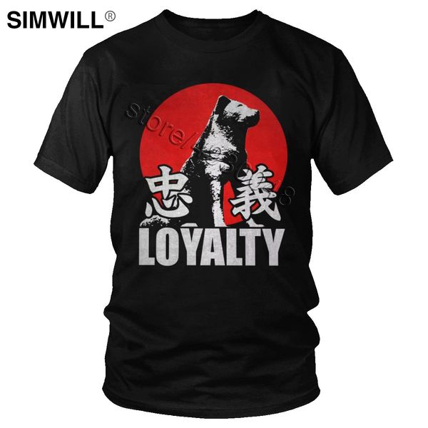 

cool faithful dog hachiko akita inu tshirt for men casual cotton tee short sleeve japanese loyalty kanji t-shirt gift t shirt