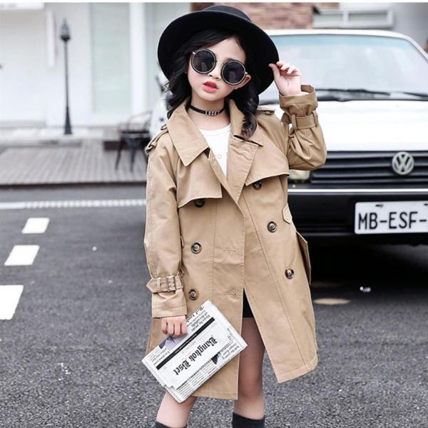 

baby girls trench coats double breasted jackets for girls clothing kids windbreaker 2020 spring autumn teens outerwear, Blue;gray