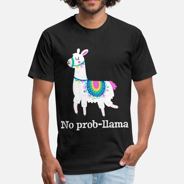

no prob llama t shirt men custom tee shirt o neck natural anti-wrinkle funny spring autumn original shirt