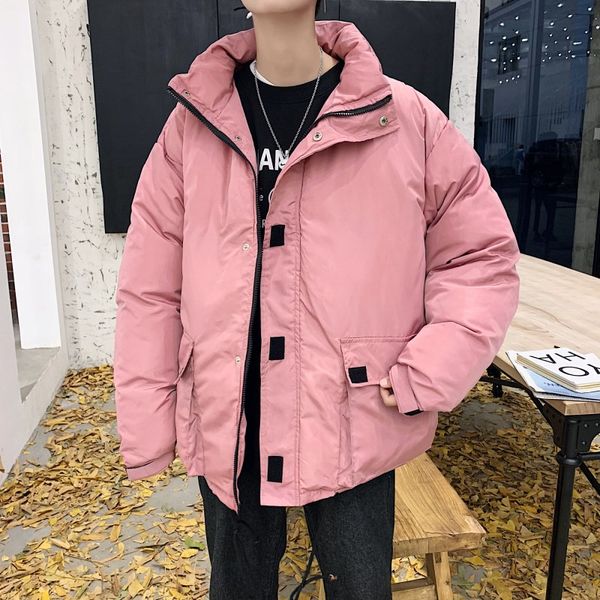 

2020 autumn and winter new men's trend ins super-fire cotton clothing korean version of loose bread clothing casual jacket, Black