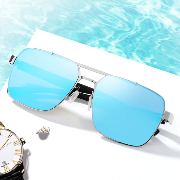 

2020 new arrival mirror lenses double bridge stainless steel pilot sun glasses sunglasses, White;black