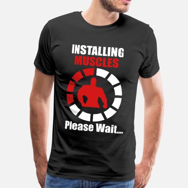 

installing muscles funny gym t shirt men create short sleeve plus size 3xl pattern gift funny summer letter shirt