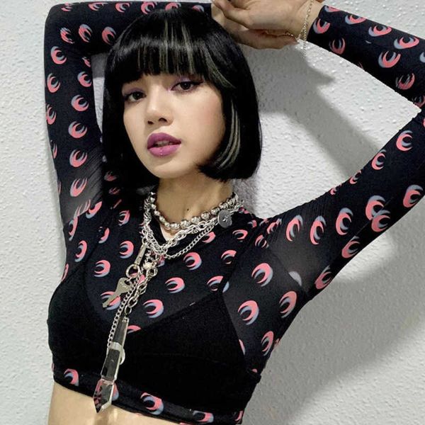 

2020 autumn and winter new products women's camisole fashion moon printing t-shirt two-piece set, White