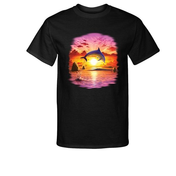 

2019 new fashion tee shirt casual day of the dolphin - sunset t-shirt