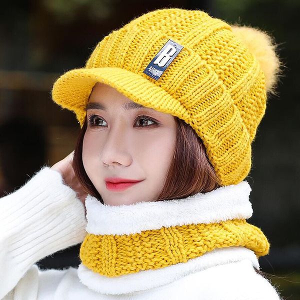 

2020 новый набор женские трикотажные hat шарф шапки шеи грелка winter hat for ladies девушки skullies шапочки теплый флис caps, Blue;gray