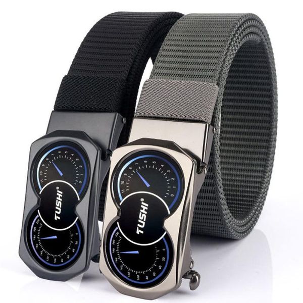 

nylon belts with automatic buckle,ratchet belt-no holes web belt for men jeans, Black;brown