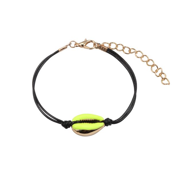 

colorful cowrie shell bracelets bohemia shells charm bracelet for women girls rope chain handmade gift vintage party jewelry, Golden;silver