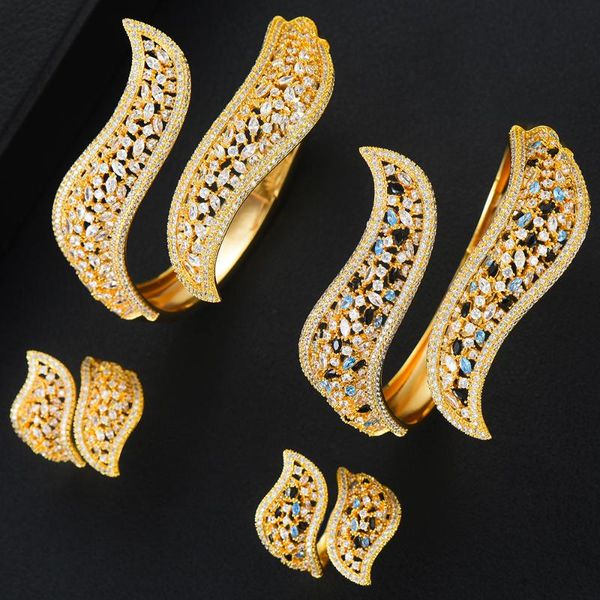 

missvikki luxury original design 2pcs bangle for women wedding baguette arabia bangle bridal brincos para as mulheres 2020, Black