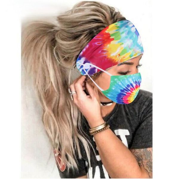 

tie dye кнопка оголовье маска для лица набор для лица спорт обложка держатель ленты для волос tie окрашенная печать protect уши оголовье мас